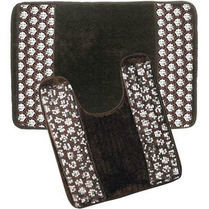 Popular Bath Sinatra Orb Bathroom Banded Bath & Contour Rug Set